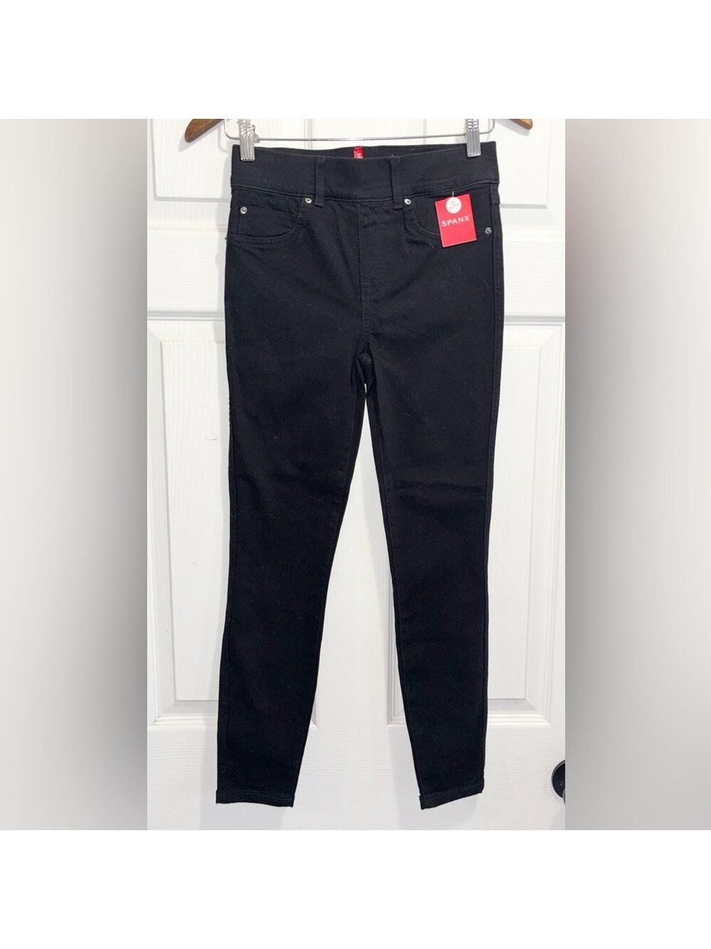 NWT Spanx Ankle Skinny Jeans in Clean Black Size XS P Brand New with Tags